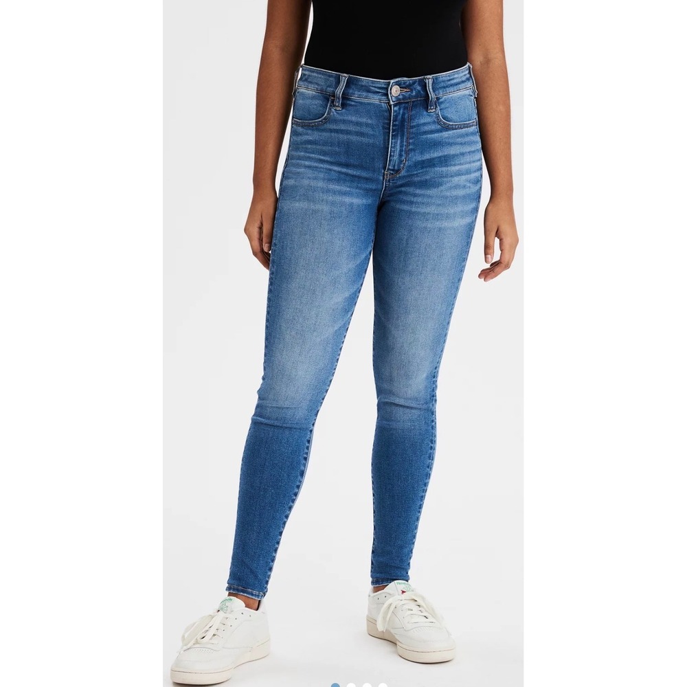 American Eagle Skinny Jeans 00 Long Blue Ne(x)t Level Stretch High Rise